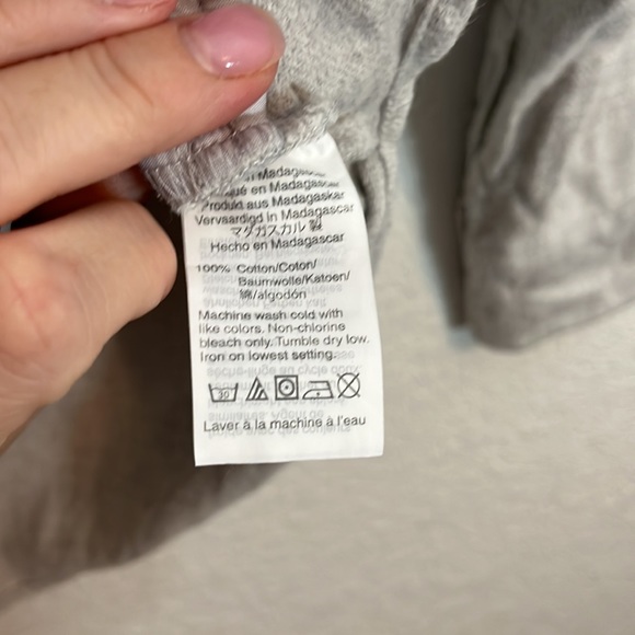 Madewell light gray mid weight flannel shacket with pockets Preppy Casual Alpine - Picture 11 of 11